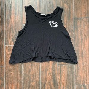 Black cropped tank top
